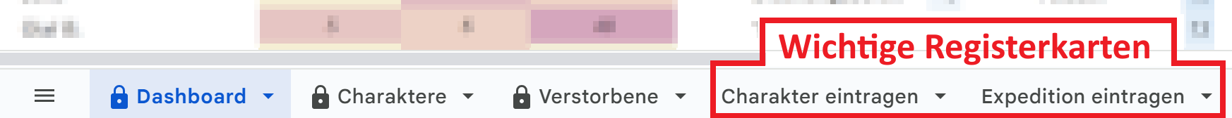 Wichtige Registerkarten